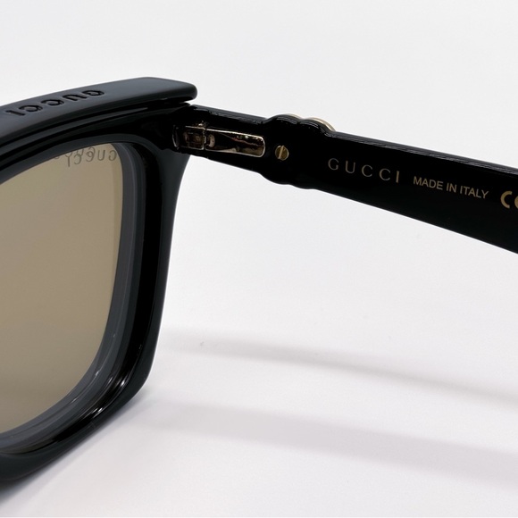 NEW GUCCI GG1542S 001 CAT EYE BLACK BROWN/CLEAR WOMEN SUNGLASSES GUCCI - Picture 14 of 16
